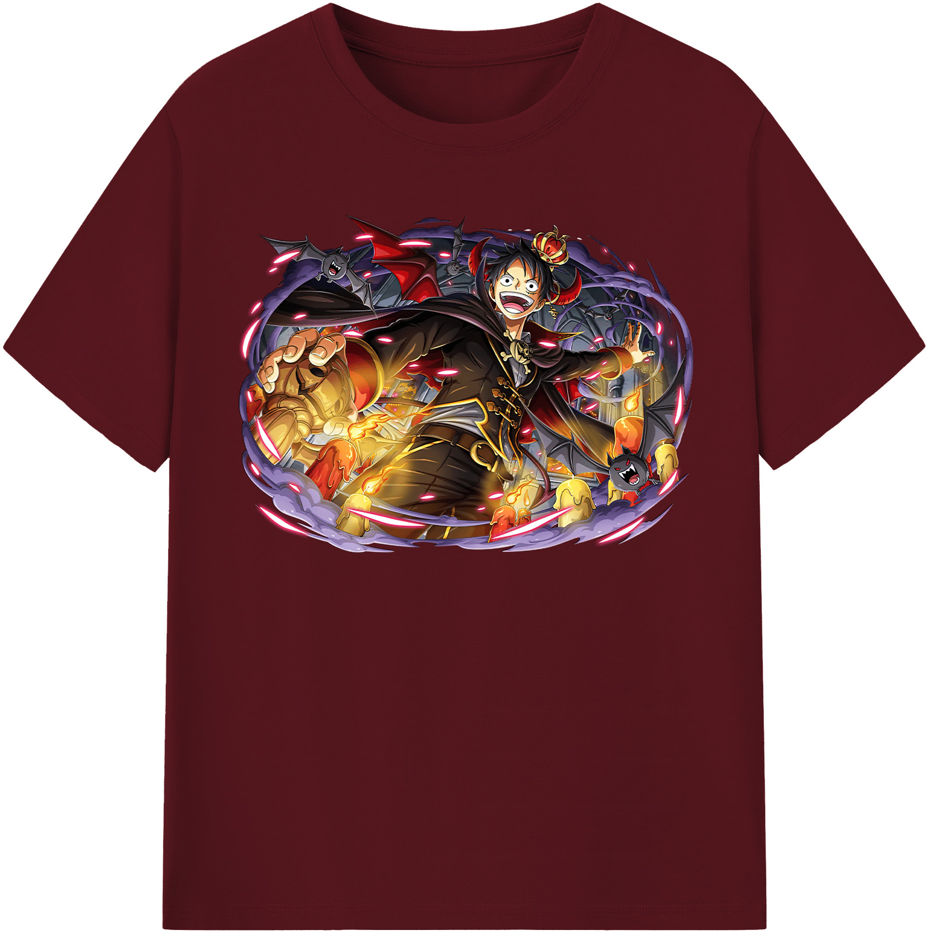 ワンピース モンキー・D・ルフィ ONE PIECE Monkey D. Luffy 綿100％半袖Tシャツ（フロントプリント）